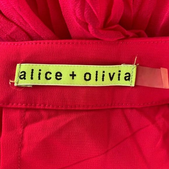 Alice + Olivia Skirt Pink Pleated Knee Length 6 - Picture 5 of 8